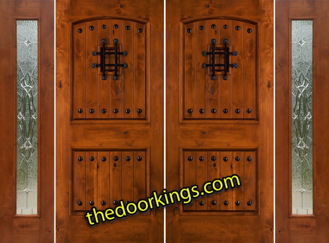 sw83 knotty alder double door with two shannon sidelites